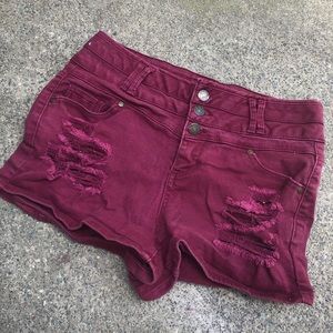 🩷Burgundy High Waisted Shorts